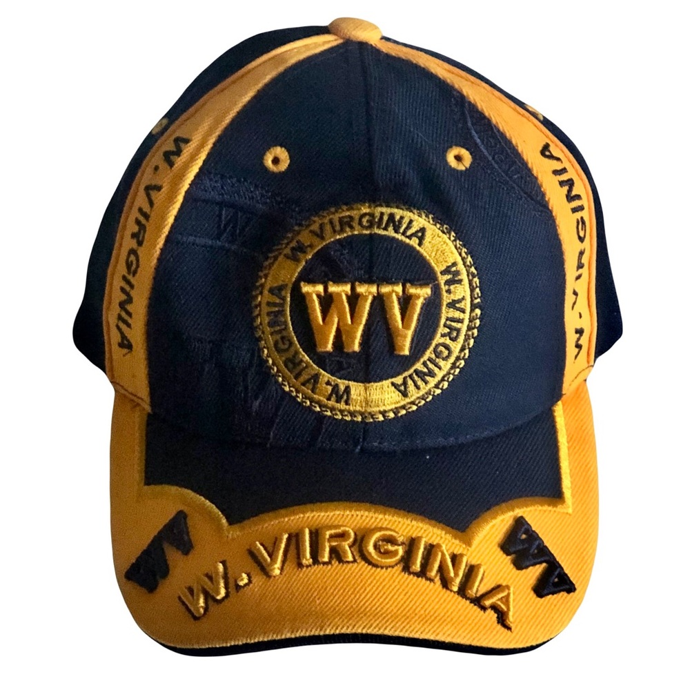 NWOT West Virginia Mountaineers Navy Blue and Gold Team Color Adjustable Hat